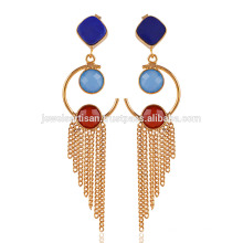 Lapis and Onyx Gold Plated Fashion Earring